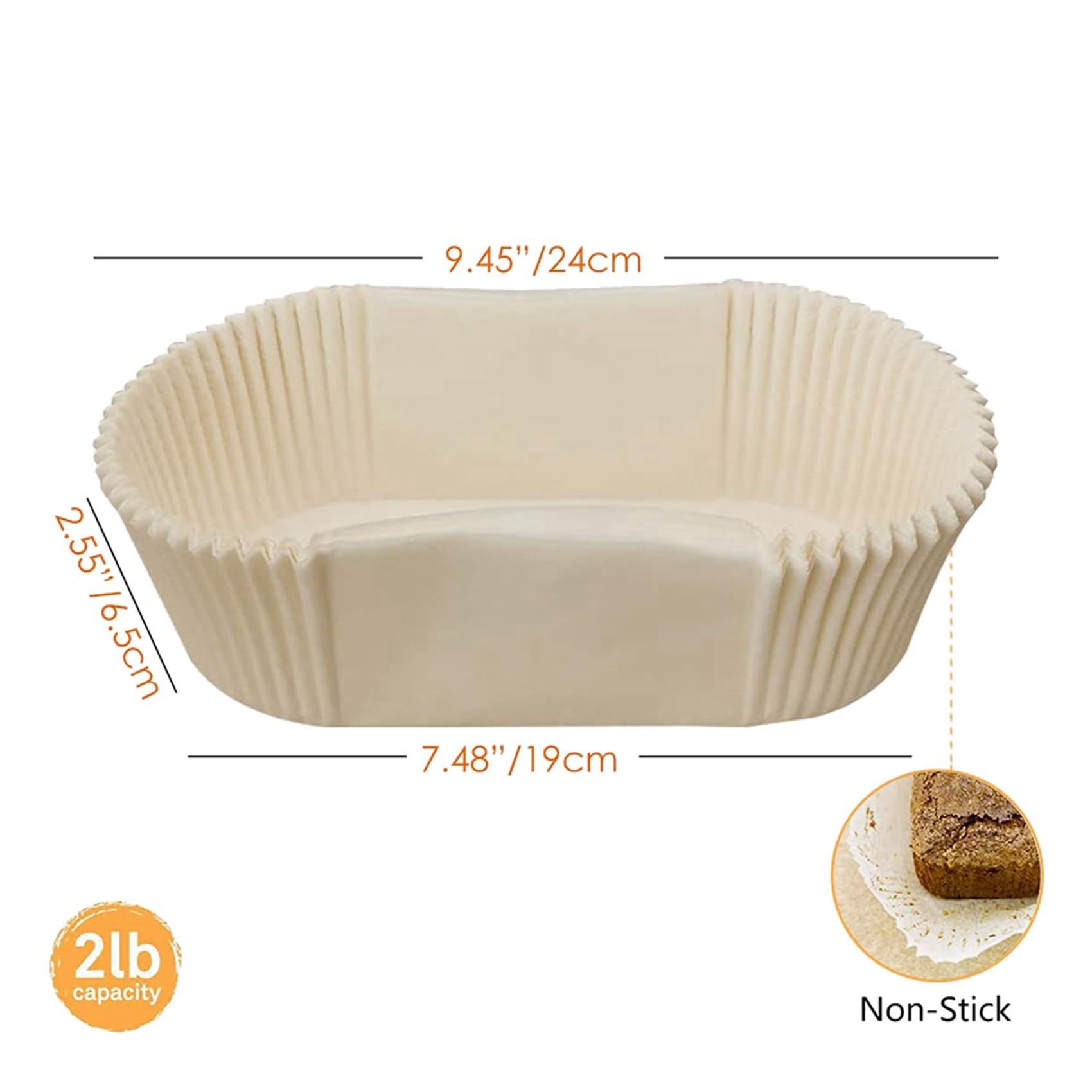 Lot de 200 moules à gâteau en papier sulfurisé avec revêtement antiadhésif droit