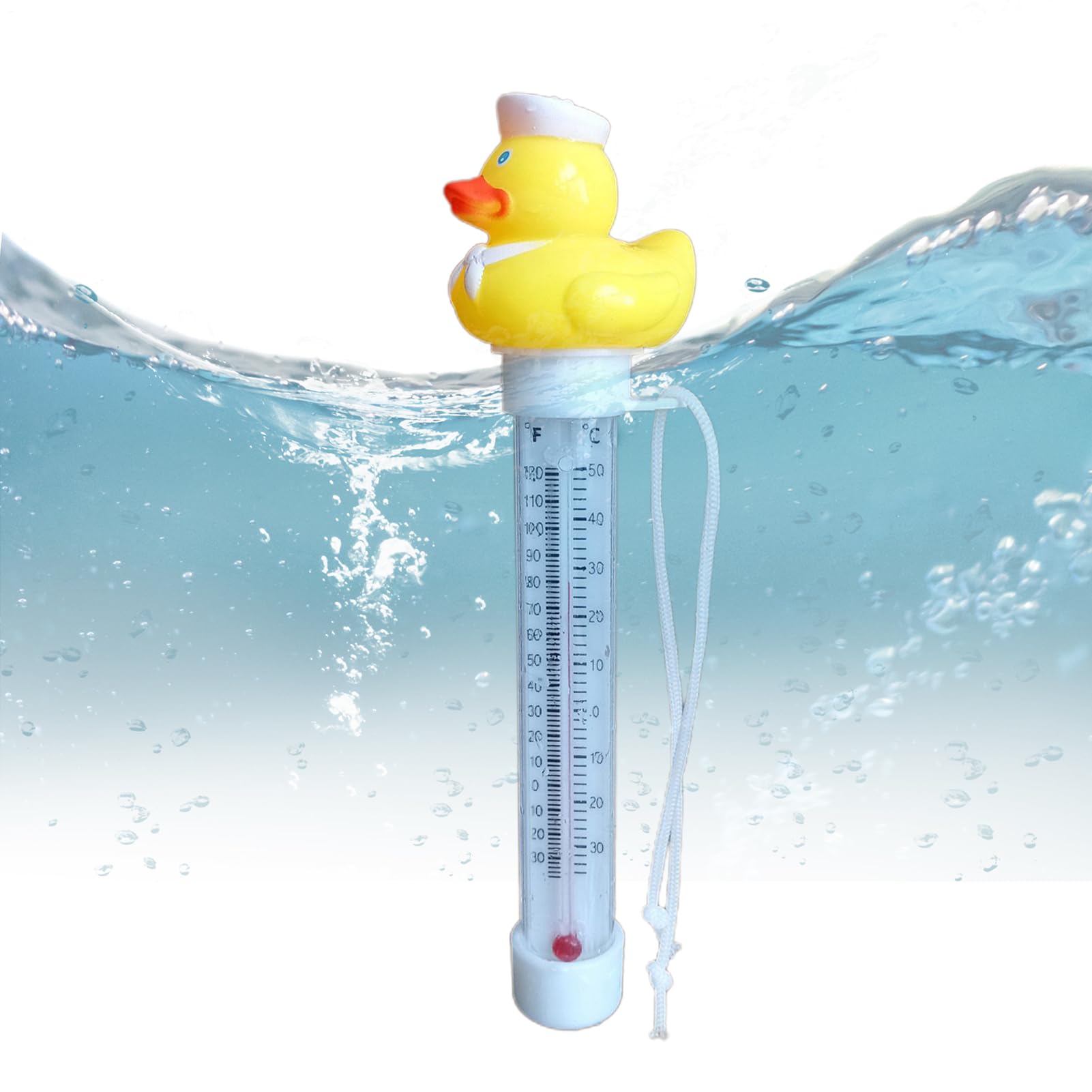 Floating Pool Temperature Gauge, Floating Thermometer For Pool, Animal Shaped Water Temperature Thermometer, Duck Easy Read Temperatures Meter With String