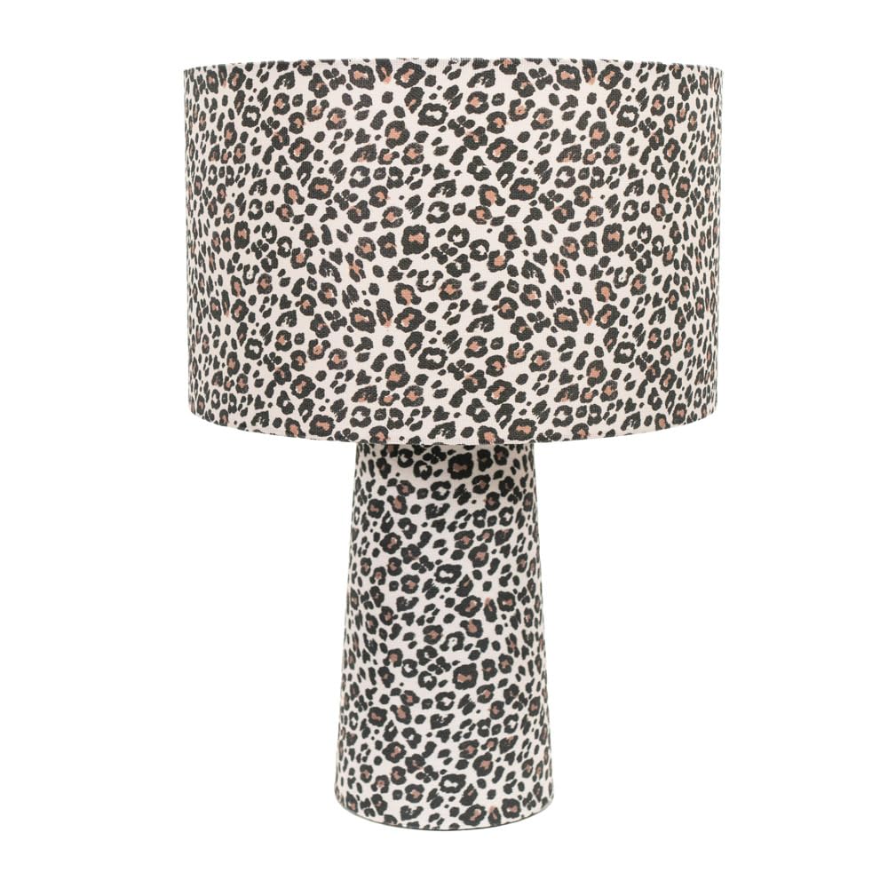 ValueLights | Bertie Leopard Print Full Fabric Table Lamp with LED Bulb | Table Lamps, Home Décor & Improvement Essential | Included LED Bulb