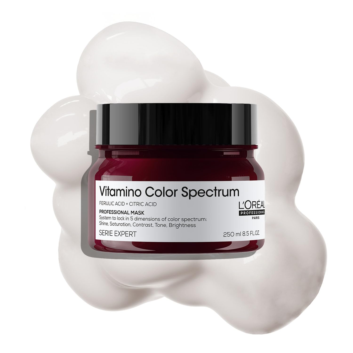 L'Oréal Professionnel Vitamino Color Spectrum Mask for all colored hair 250 ml | A moisturizing mask for colored hair that locks in day 1 color vibrancy | Contains Ferulic acid + Citric acid.