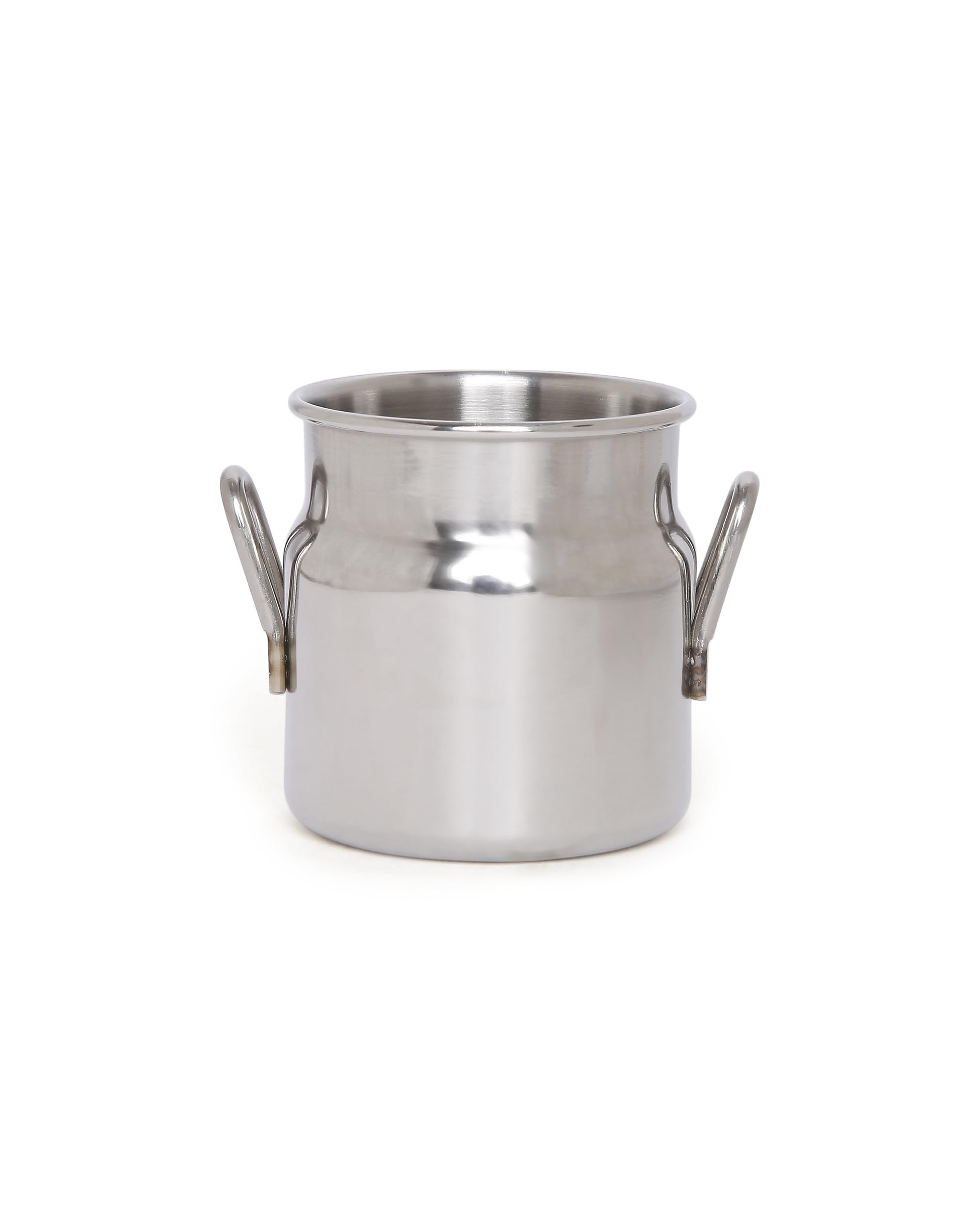 KMW Stainless Steel Mini Milk Cans- 90ml Capacity, Set of 2 I Compact & Convenient for Small Servings Size: 4.5 x 5 CM 3