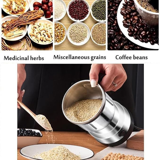 Image of volexmart Nima Electric Coffee Grinder & Spice Grinder 150W | Stainless Steel Dry Masala Grinder | Multipurpose Mini Grinder for Coffee Beans, Nuts, Seeds & Spices | Compact Kitchen Appliance