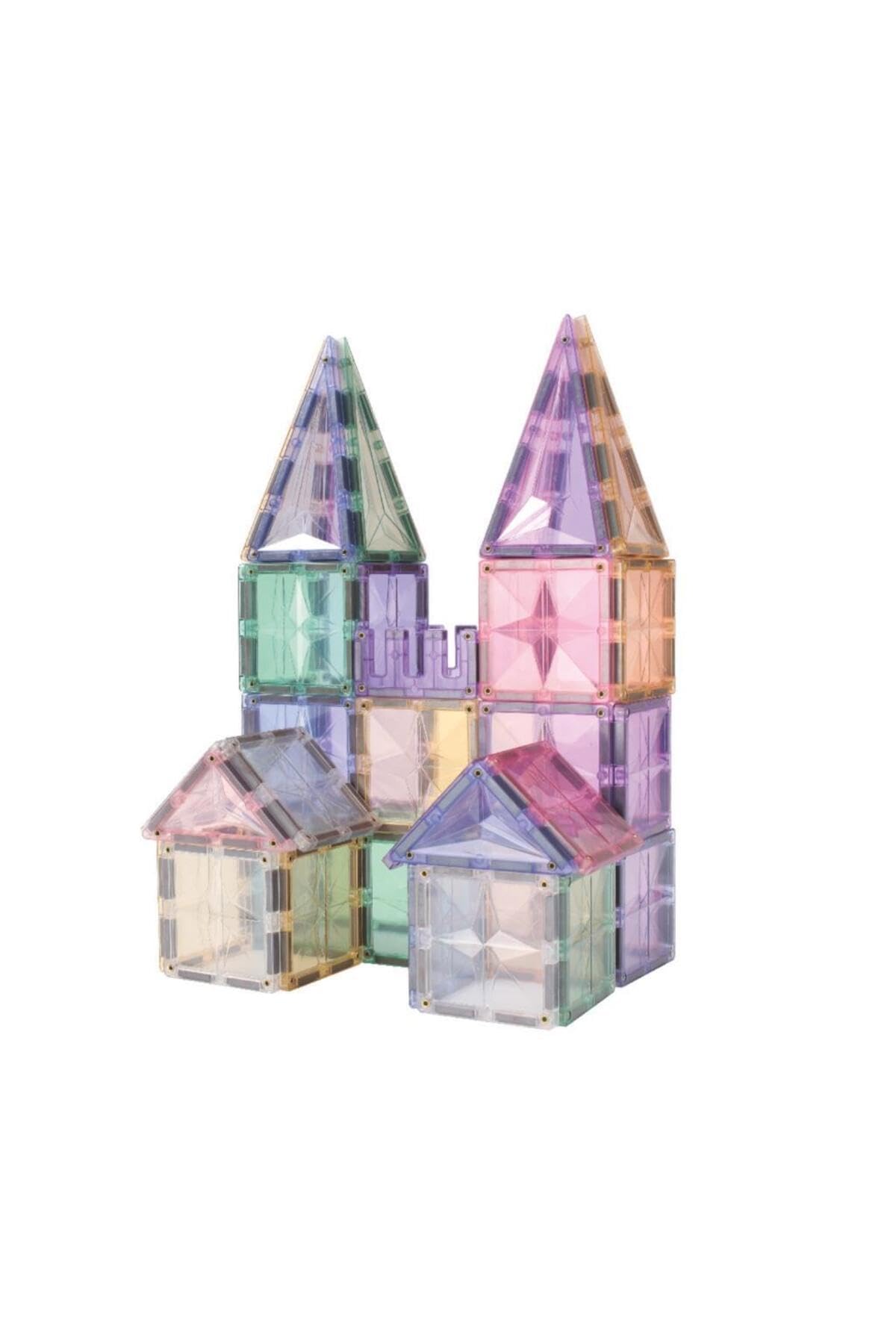 Großer Kreativ-Bausatz in Pastellfarben 125 Teile, großes Set, langlebiges Magnetspielzeug, Robustes Lernspielzeug, erweiterbare Sets, für Kinder ab 3 Jahren
