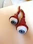 Realistic Ripped Out Eyeball Prop - Latex With Acrylic Eyeball, Blue, Movie-Quality Special Effect (1" Diameter, 5" Long)