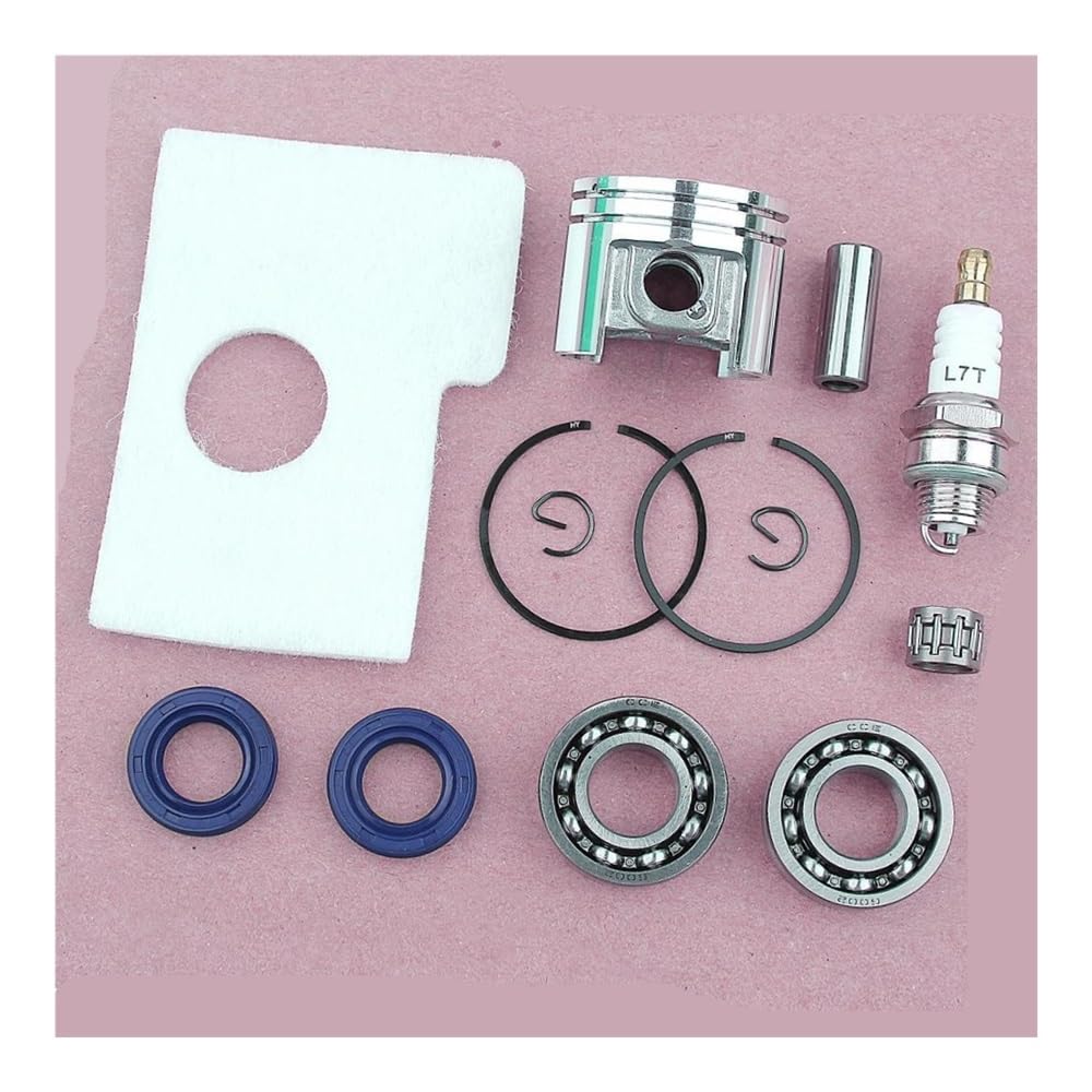 Kit de pistón, cigüeñal, retén de Aceite, cojinete y Filtro de Aire Compatible con motosierras MS180 y MS018. Pieza de Repuesto de 38 mm.