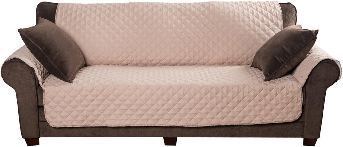VIEWPETS Furniture Protector Sofa Cover Water Repellant Micro Fiber Sofa Slipcover for Kids and Pets Machine Washable (TAN, SOFA)
