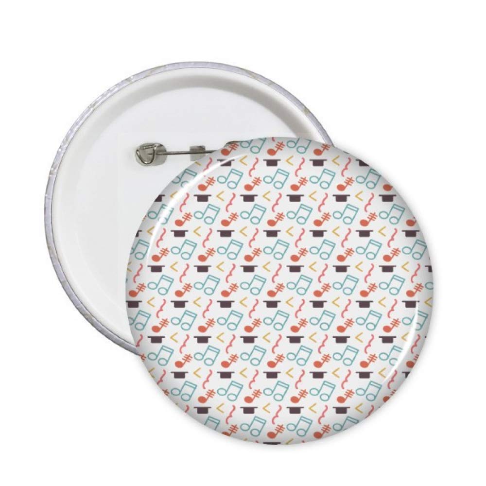 guchchi Tensive Colourful Music Notes White Pins Badge Button Round Clothing Decoration 5pcs