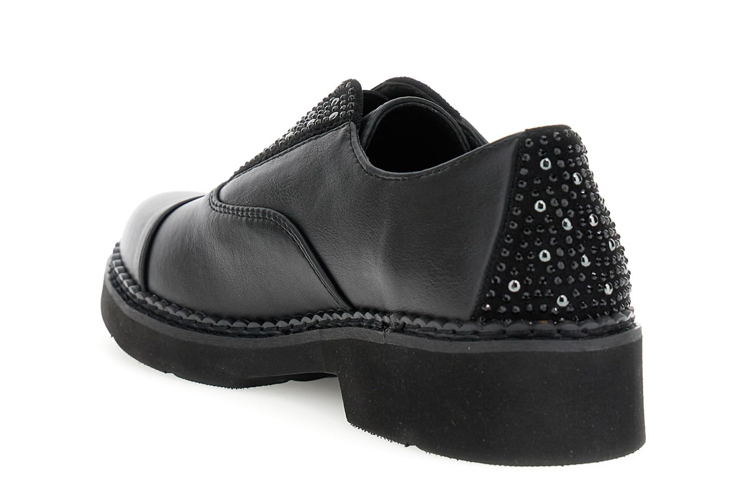 CAFèNOIR - Derby con Inserti di Strass E Borchie, da Donna, Colore Nero