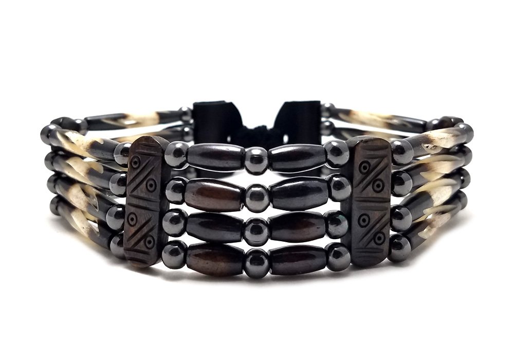 Imptora Aeiniwer Local Bead Shop Handmade Traditional 4 Row Buffalo Bone Hairpipe Tribal Choker Necklace