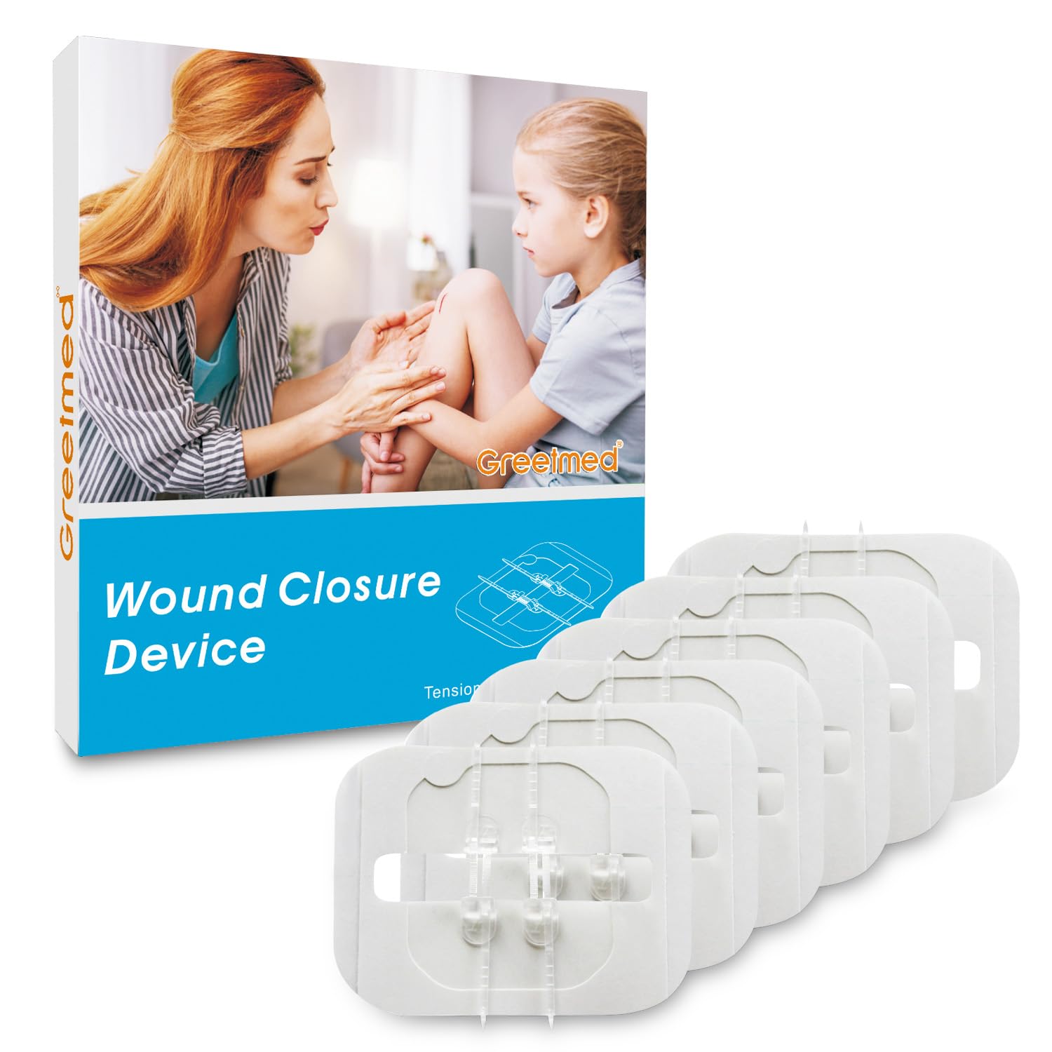 GreetmedEmergency Wound Closure Strips 6 Pcs Zip Stitch for Wounds Care Laceration Closure Kit Zipstitch Bandages Quick Clot Repair Wounds without Stitches