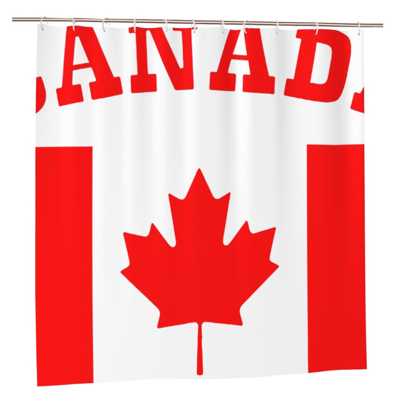 Oudrspo Canada M Flag Unique Designer Artwork Shower Curtain 72x72 Inch - Polyester Bathroom Decor with Metal Grommets