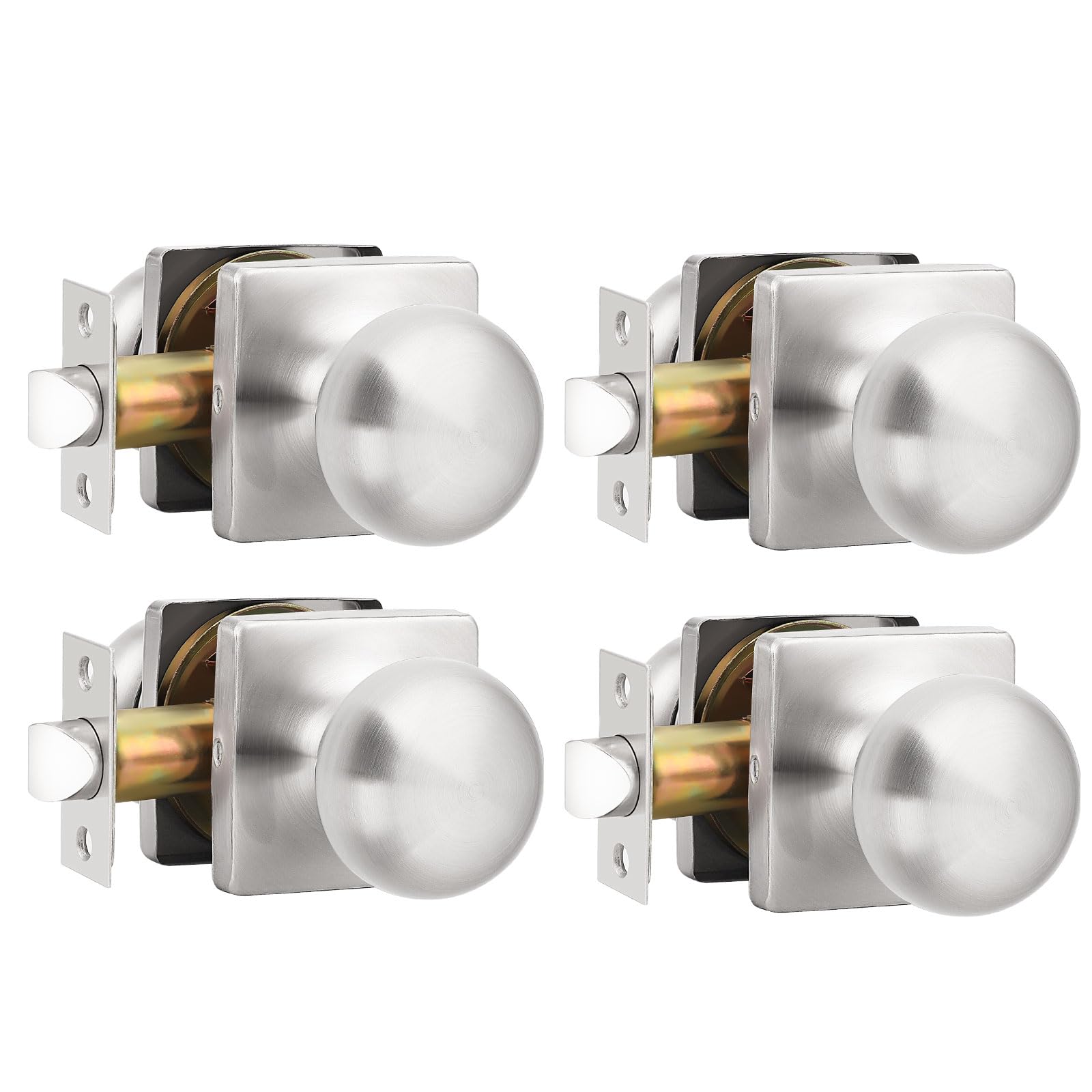 Brushed Nickel Privacy Door Knobs - Lockable & Secure -28