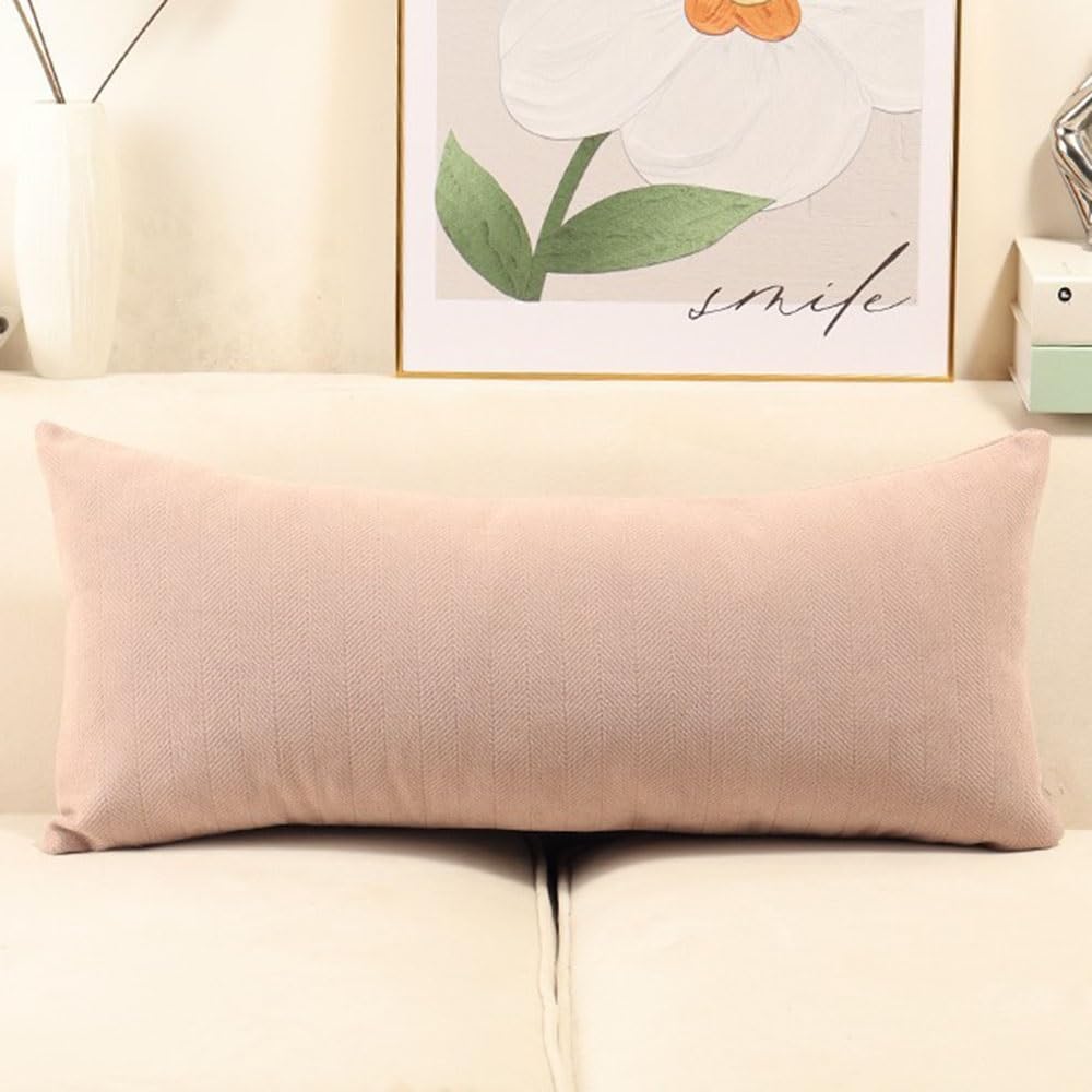 SWJ-swjssb Long Throw Pillow Cover Chenille Pillow Covers Rectangle 50x70 30x70 Cm Decorative Couch Cushion Covers With Zipper Square Pillowcase Sofa Pillow Protector Cases(Dirty Pink,50x70 cm)