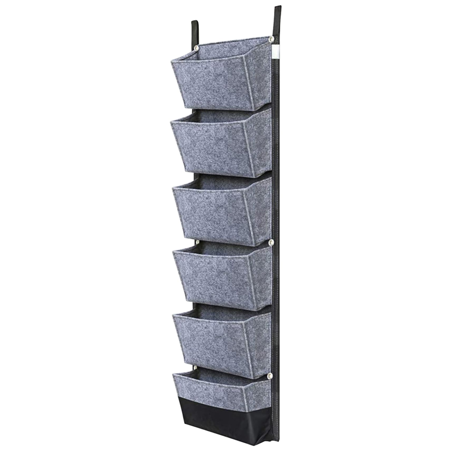 Wedhapy Hanging Grow Bags Vertical Garden Planters Hanging Wall Planter 6 Pockets Planting Bag Vertical Garden Wall Planter Waterproof Plant Grow Bags Wall Mounted Fabric Plant Pots for Balcony Grey