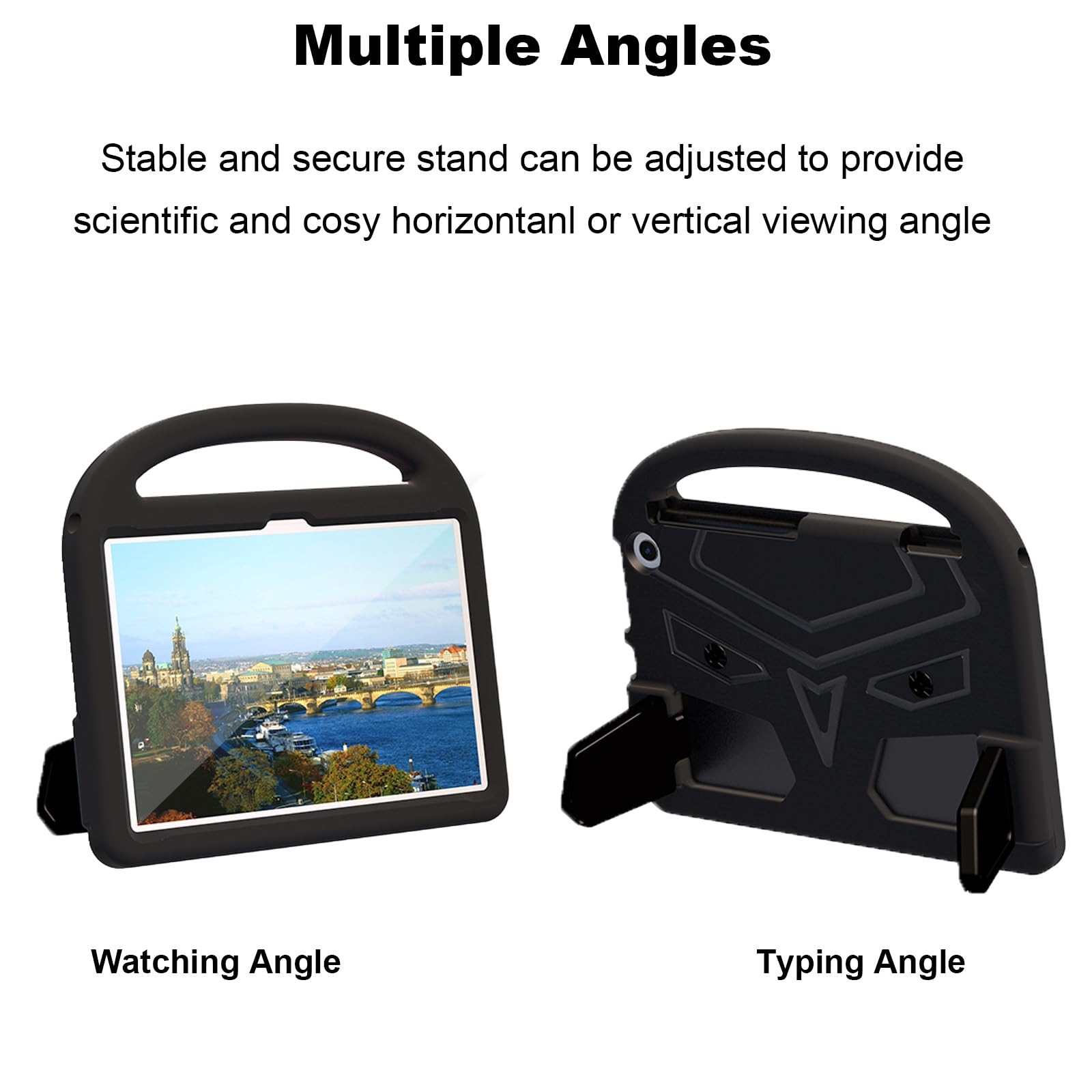 Podróż na tablecie Kompatybilny z Kindle Fire HD 11 (2023) Etui na tablet dla dzieci, lekki, odporny na wstrząsy stojak EVA Etui na tablet z uchwytem i podpórką Ochrona tabletu(Noir)