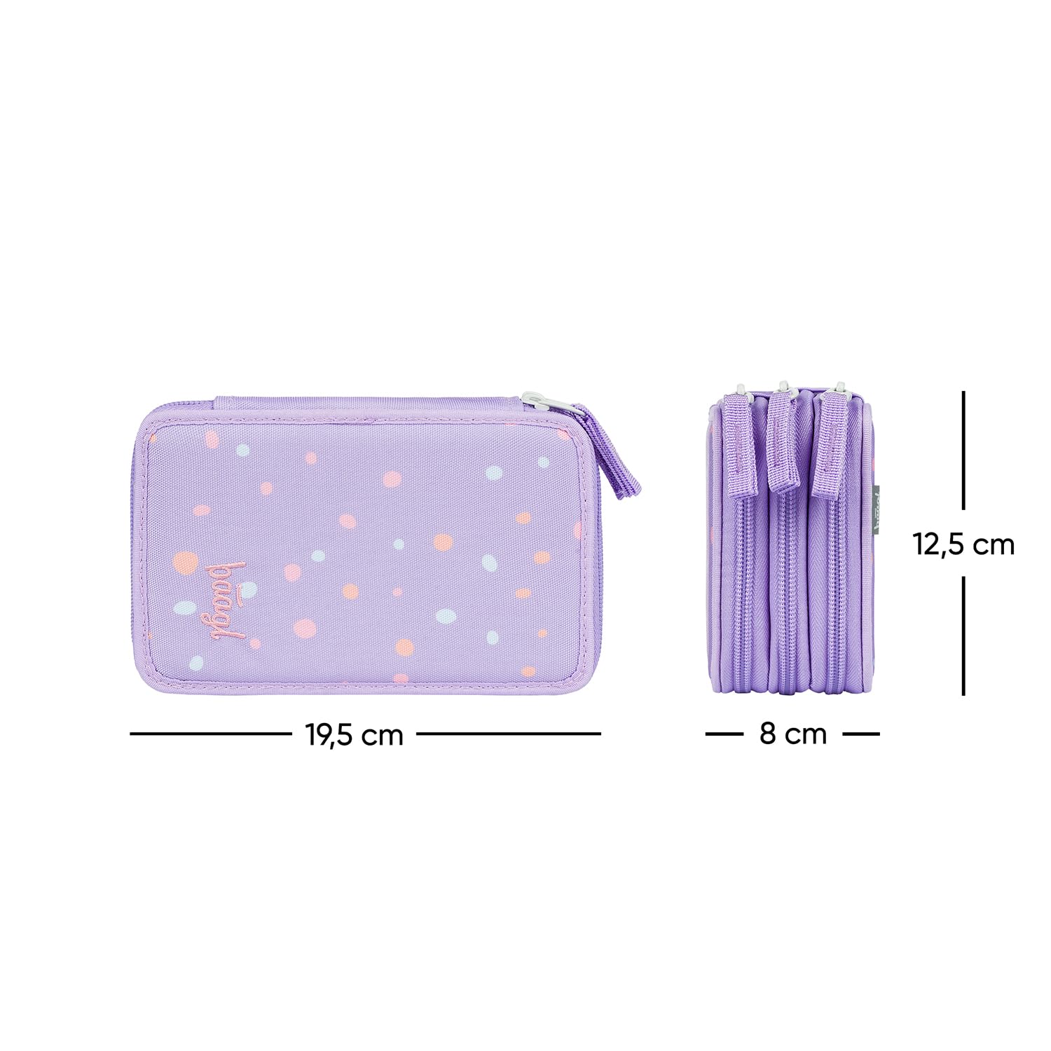 Baagl 3 Fach Federmäppchen für Mädchen, Schulmäppchen für Schreibwaren, Schulsachen Federtasche, Mädchen Federmappe, Mäppchen für Schule (Lieblingstiere)