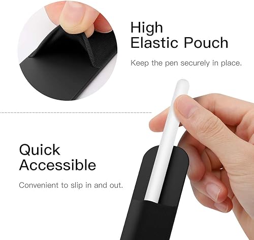 Miniatura 5 de MoKo Portalápices adhesivo para Apple Pencil de 12 generación, estuche elástico para lápices de cuero, funda adhesiva para iPad de 10 generación