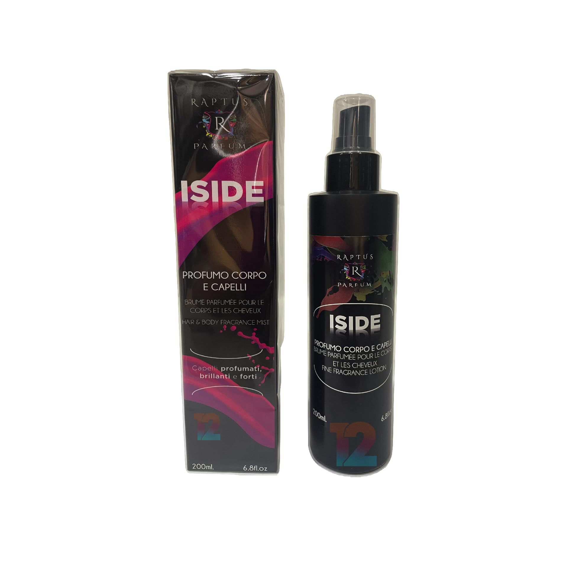 RAPTUS Iside Spray Corpo e Capelli 200 ml – Profumo Dolce Latte Bianco, Caramello e Vaniglia – Fragranza Cremosa e Avvolgente per Uso Quotidiano
