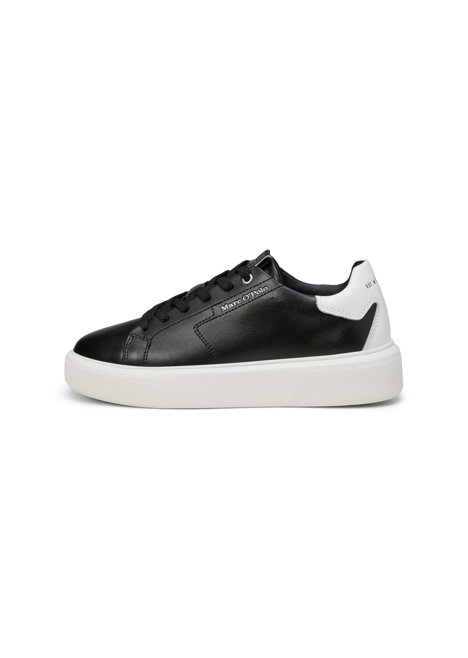 Marc O'Polo Sneaker aus edlem Rindleder - Kaira, Damenschuh, Größe 38, Schwarz/Weiß