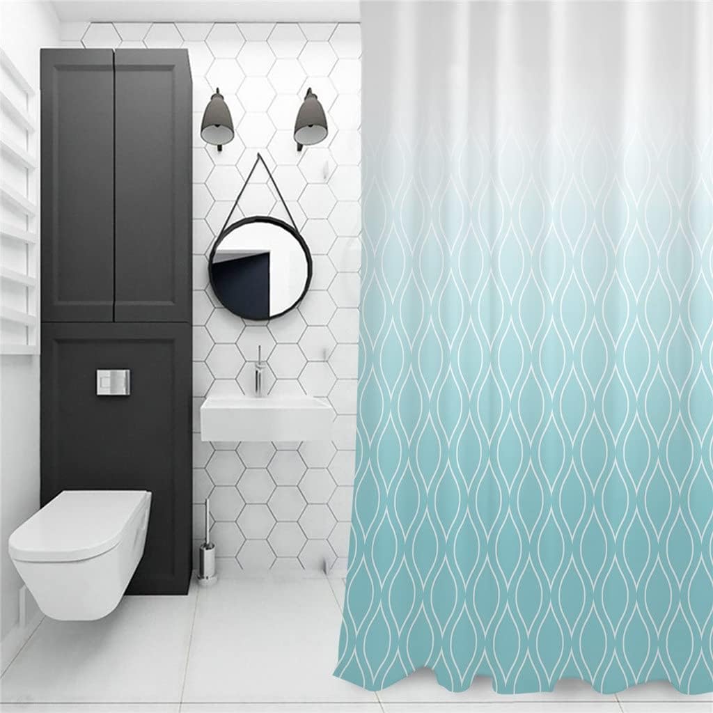 Moroccan Gradient Shower Curtains Waterproof Polyester Bath Curtain Bathroom Decor(168x183cm)