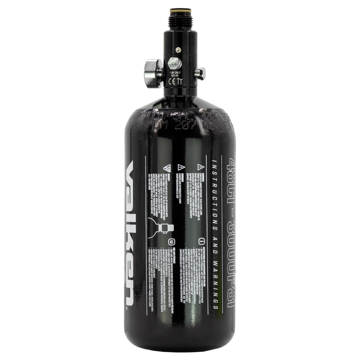 Ninja Paintball compressé HPA Réservoir d'air W/Ultralite Régulateur (Toutes Les Couleurs/Tailles), 68/4500 Carbon, Ultralite Reg, Translucent Black, 68ci