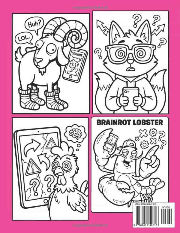 Brainrot Coloring Book Viral Meme Edition: Over 60 Absurd Meme Characters in a Surreal Style with Creepy Humor and Chaotic Coloring Fun for Kids, Teens, and Adults image 3