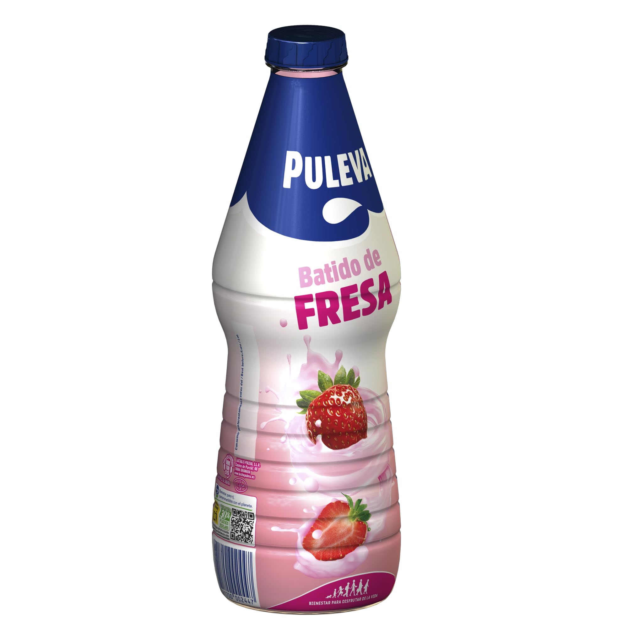 Puleva Batido de Fresa, Rico en Calcio, Proteínas y Vitamina D, Sin Gluten, Bebida Láctea 1 L