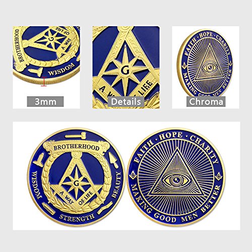 Masonic Challenge Coin Blue Lodge Freemasonry Coin #TOP3