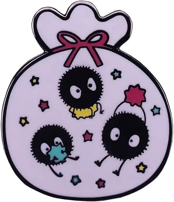Japan Japanese Black Chimney Soot Sprites Spirits Gremlins Dust Bunnies Cartoon Anime Cute Kawaii 1.25" Enamel Pin Badge