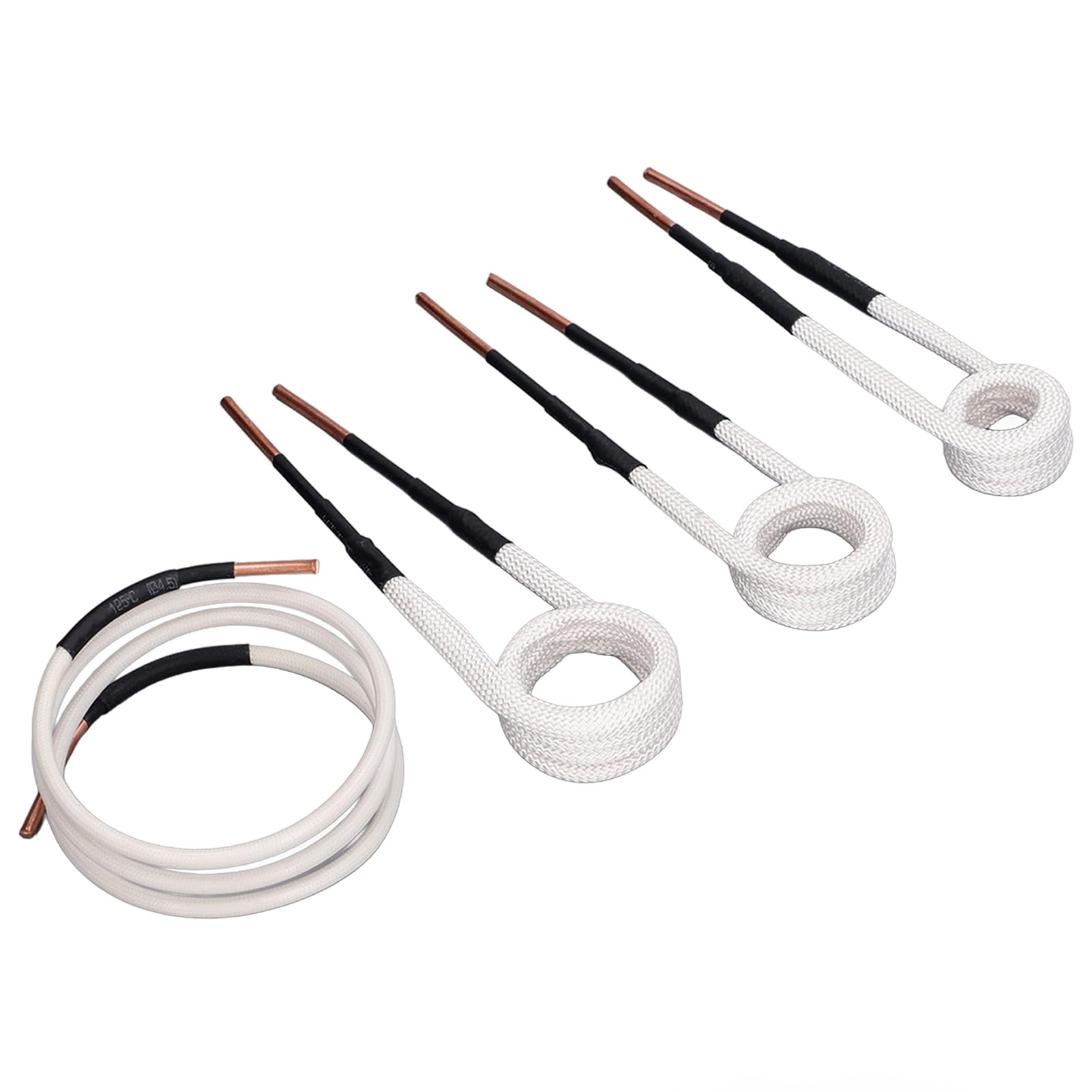 Glomora 4PCS Induction Heater Coils 3.0mm Brass Core Electric Heat Kit, 20/25/30mm & Free Type Coils for Rusty Bolt and Nut Removal, High Flexibility, Long Life, Car & Mechanical Repair