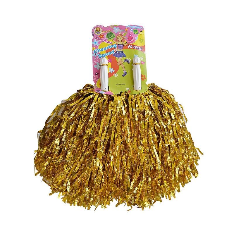 Selibration Golden Color Pom Poms for Sports Annual Day Dance Function Cheerleading Pompom Celebration Birthday Event Party