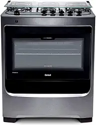 Fogão Consul 5 bocas cor Inox com botões removíveis - CFS5NAR