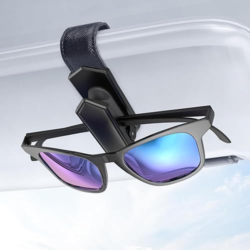 Veharvim Soporte para Gafas de Sol para Automóvil (Operación con Una Sola Mano, Sujeción Suave y Segura, Acolchado de Silicona, Ajuste Universal,