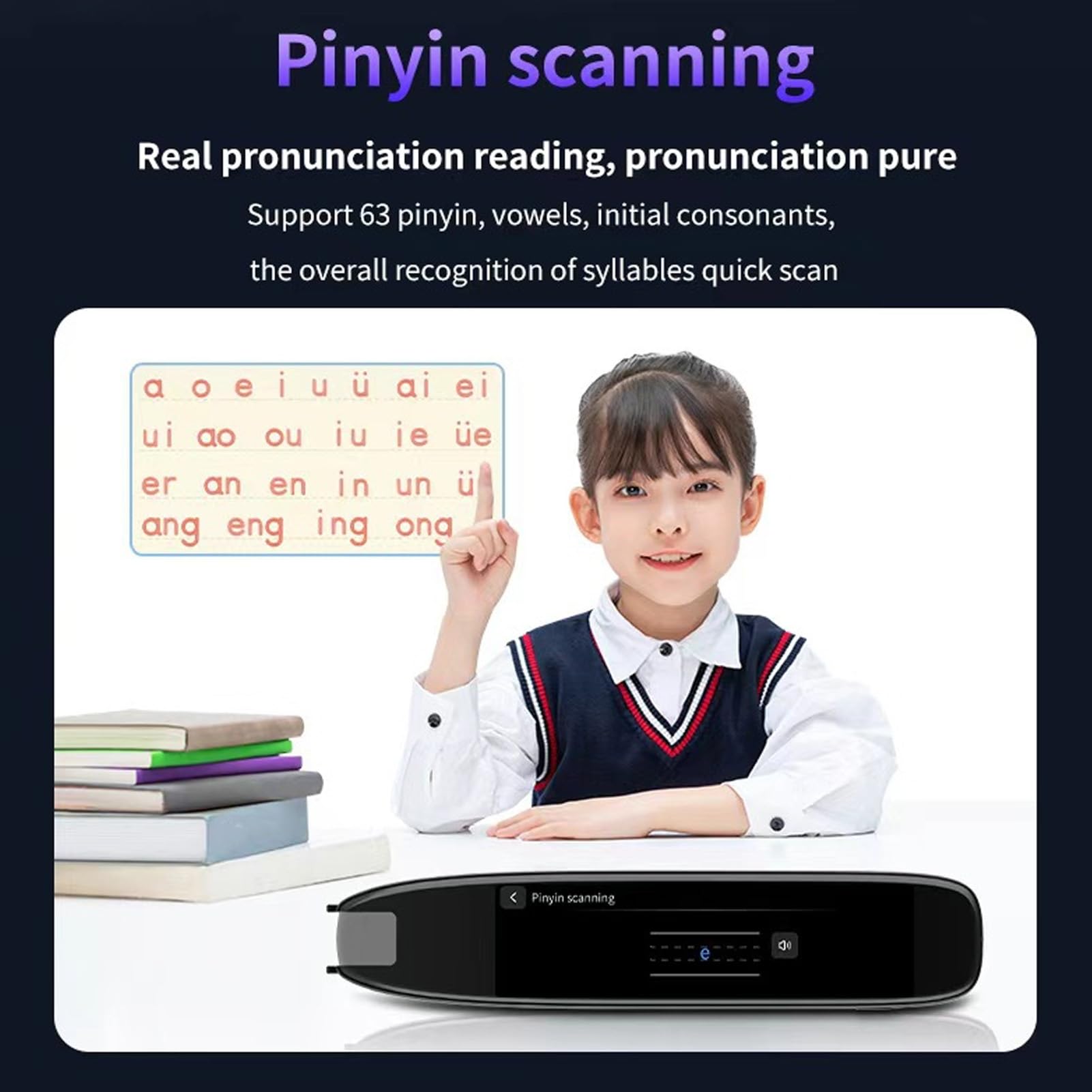 Stylo Lecteur de Numérisation, Dispositif de Synthèse Vocale pour la Dyslexie, Traducteur de Langue en Ligne 142 Langues, Dispositif de Traduction Numérique Intelligent à