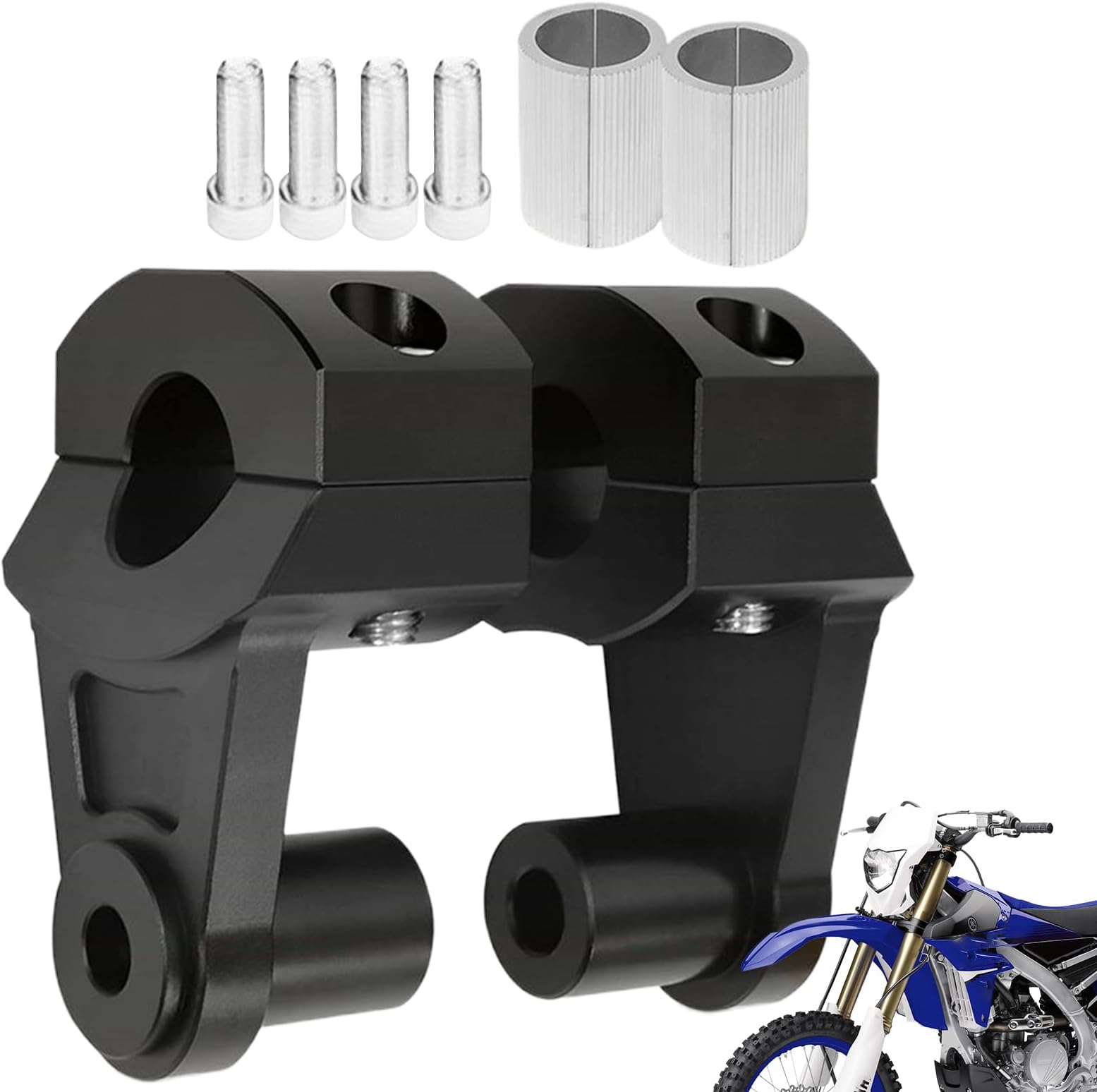 Motorcycle Handlebar Risers - Handlebar Mount Clamp Risers, Ergonomic Driving Accessories, Height Increase Kit | Adventure Touring ATV Winter Driving C