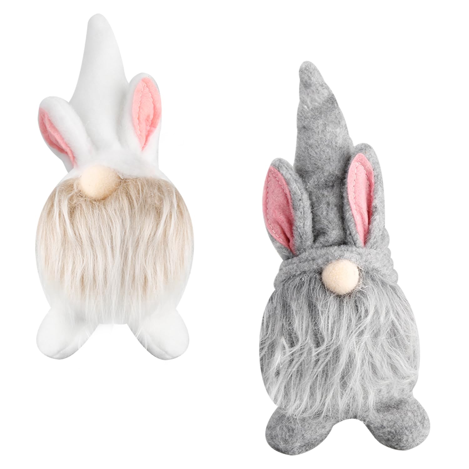 Bojueshaw 2PCS Easter Bunny Gnome Plush Decoration - Cute No-Face Rabbit Figurine for Display and Party Atmosphere, Eco-Friendly for Easter Decor