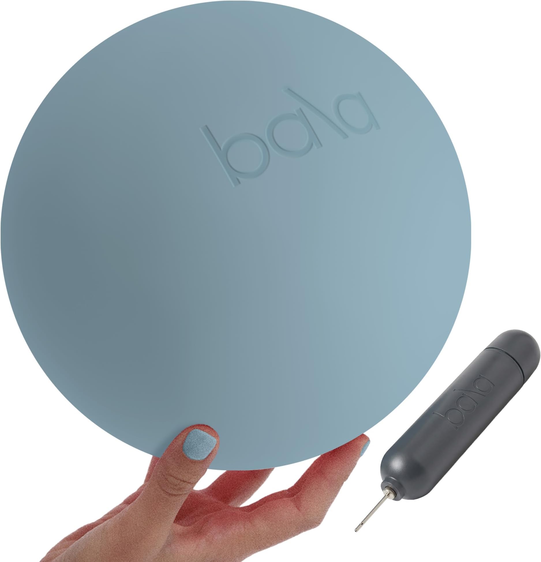 Non-Weighted Exercise Ball - 8" Yoga Ball for Barre, Stretching, Strength & Core Training - Small Pilates Ball Workout Accessory with Mini Pump for Home Gym & Fitness Routines