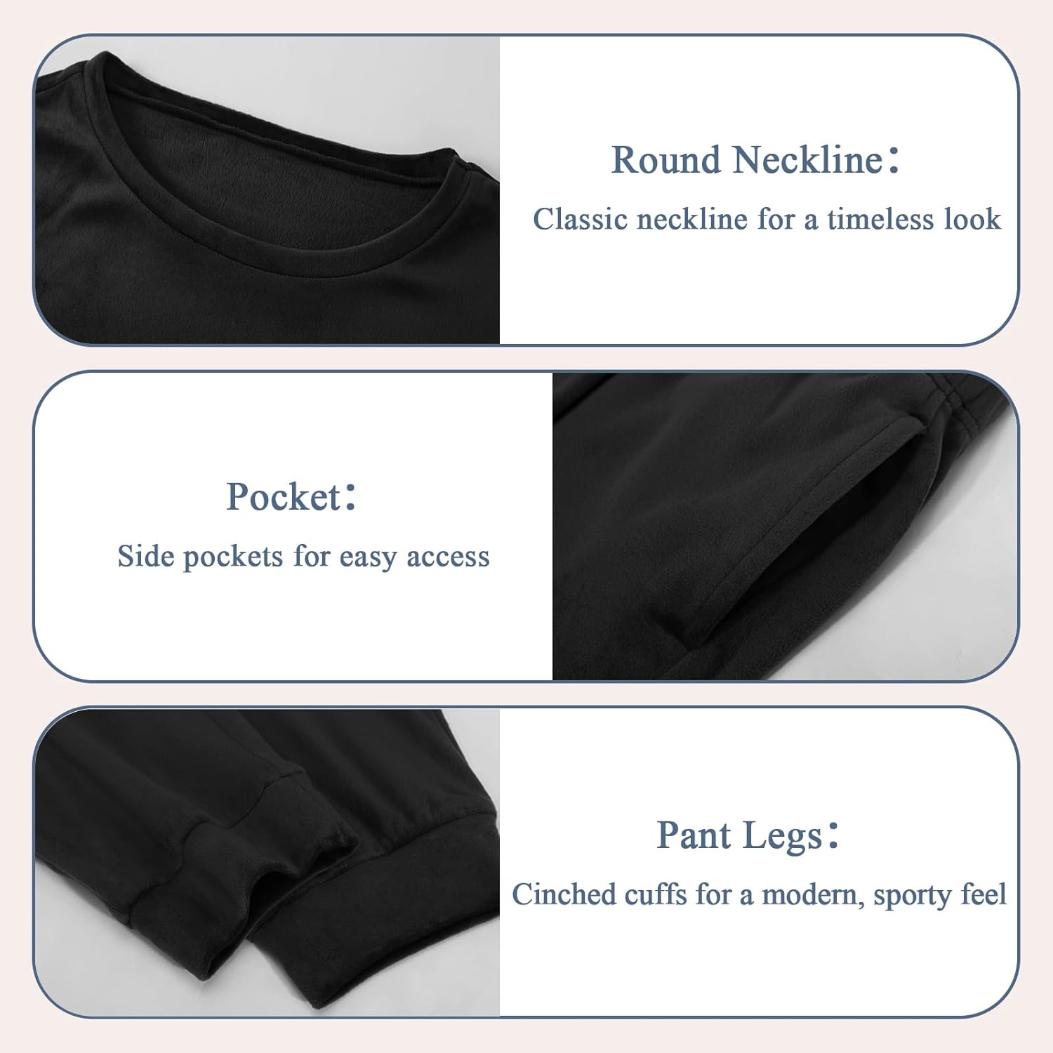 Women's Velour Sweatsuit Set 2 Piece Tracksuit Outfit Full Zip Velvet Jogging Suit Hoodie and Sweatpants Loose Fit - Image 5