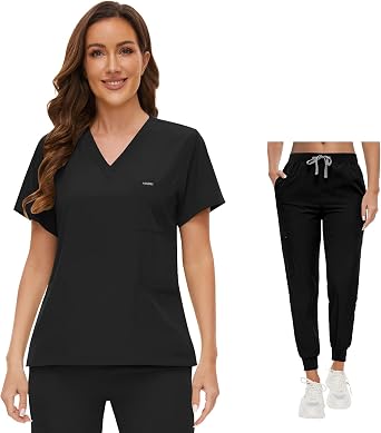 VIAOLI Scrubs for women set - Scrub Top & Jogger Scrub Pants Womens Scrubs,Nursing Scrubs for women set Clearance