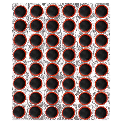 VOSAREA 48pcs Tire Patches Round Shape Durable Tire Repair Tool Rubber Patches Tire Inner Tube Puncture for Bicycle Bike Cycle