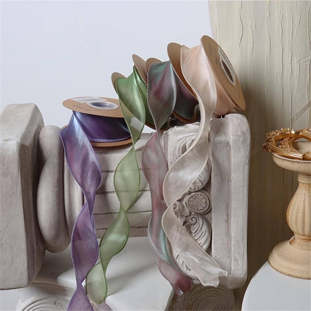 90 Yard Geschenkverpackung Band 4 cm – Chiffonband, Satinband, Organzaband, Tüllband, Seidenband, Dekoband für Weihnachten, Hochzeit, Geburtstag, Party & Geschenkideen (Vintagerot)