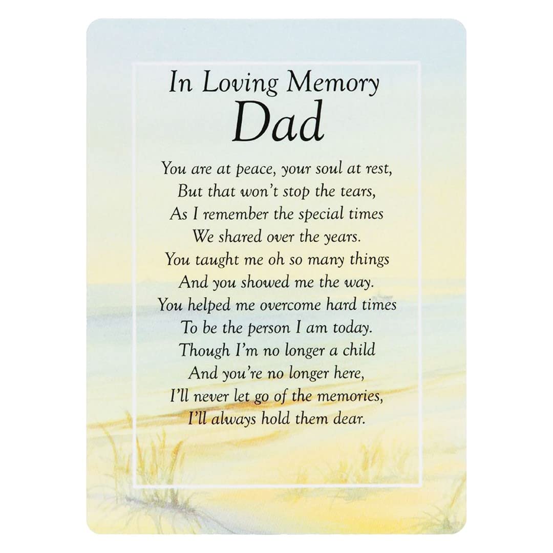 Angraves Multicolor Loving Memory Dad Beach Sea Memorial Remembrance Verse Plastic Coated Grave Graveside Card