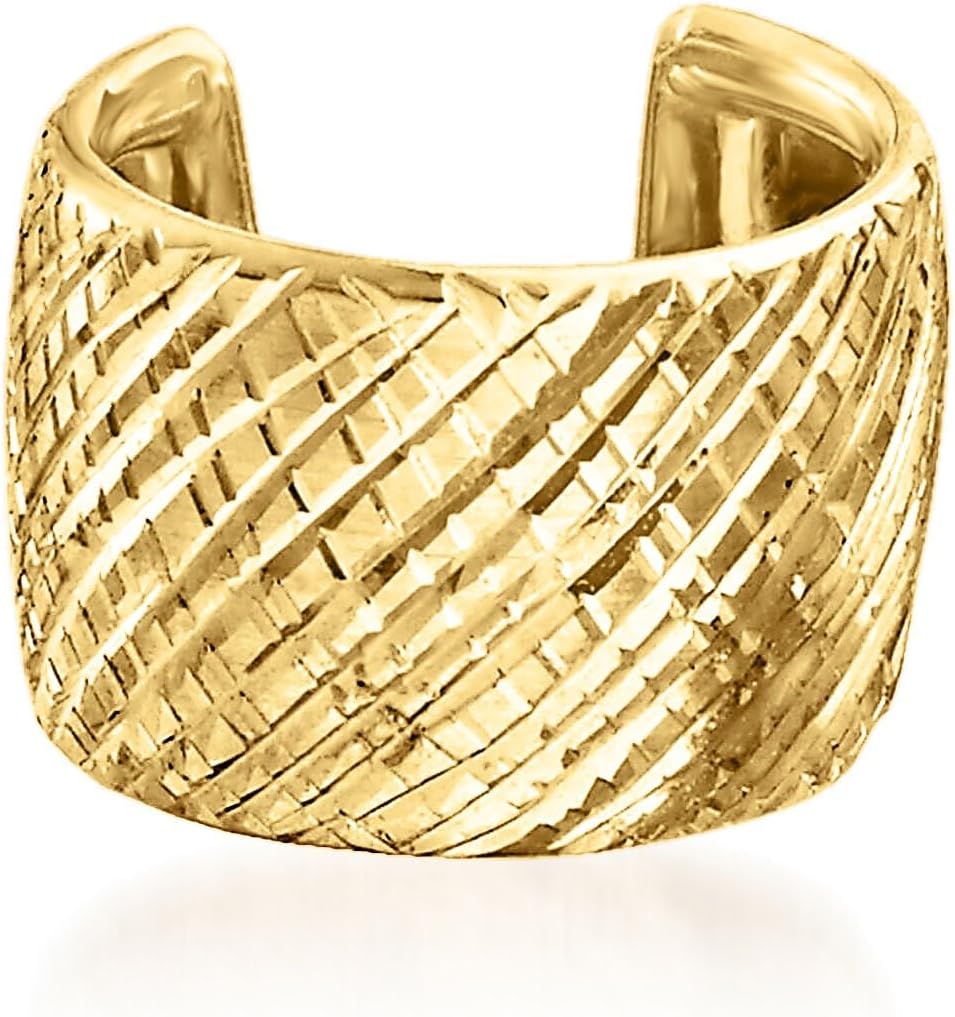 Ross-Simons 14kt Yellow Gold Cross-Hatched Single Ear Cuff