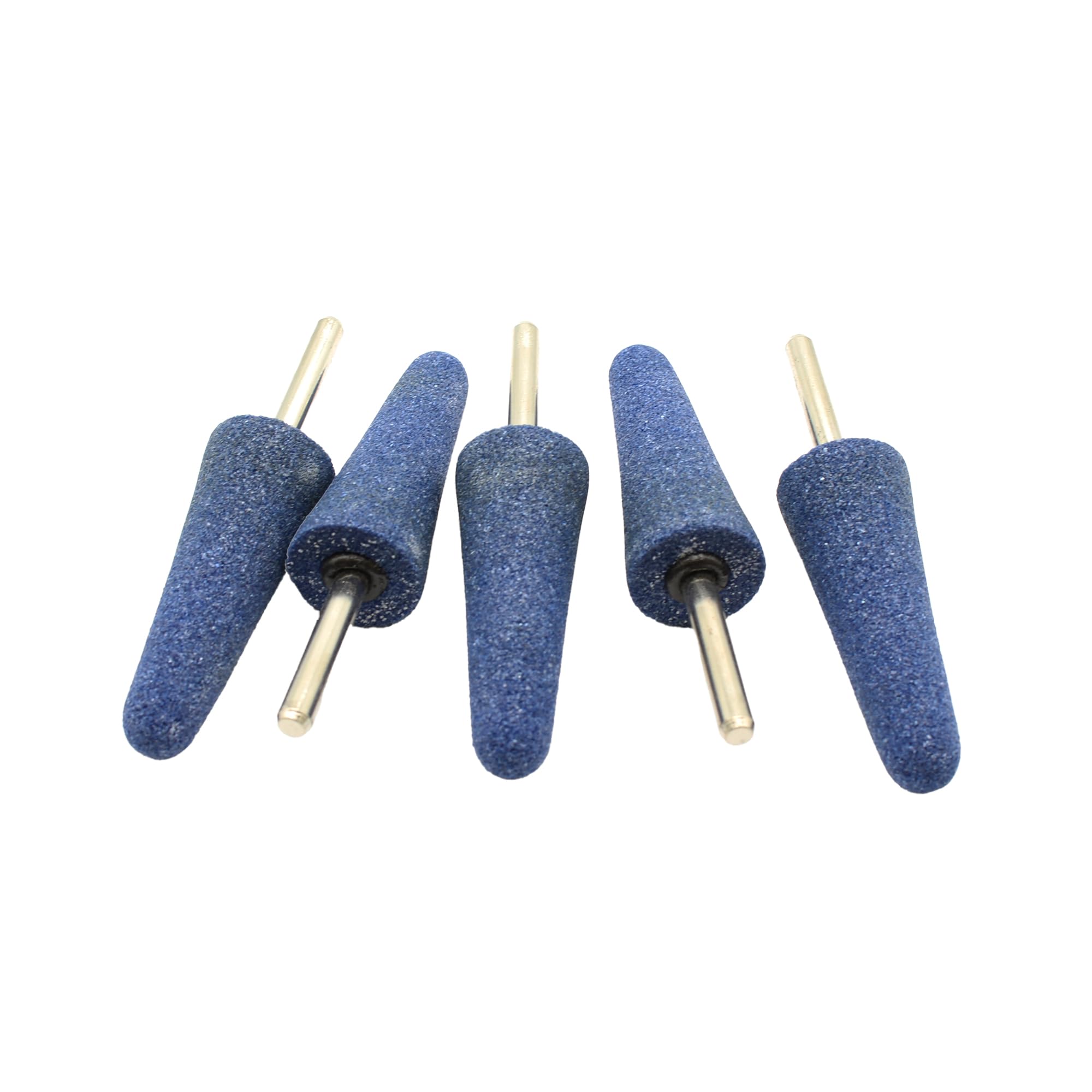 5 pc Mounted Stone Point Blue Aluminum Oxide Abrasive Grinding 1 Inch Diameter 2-3/4 Inch Long, 1/4 Inch Shank