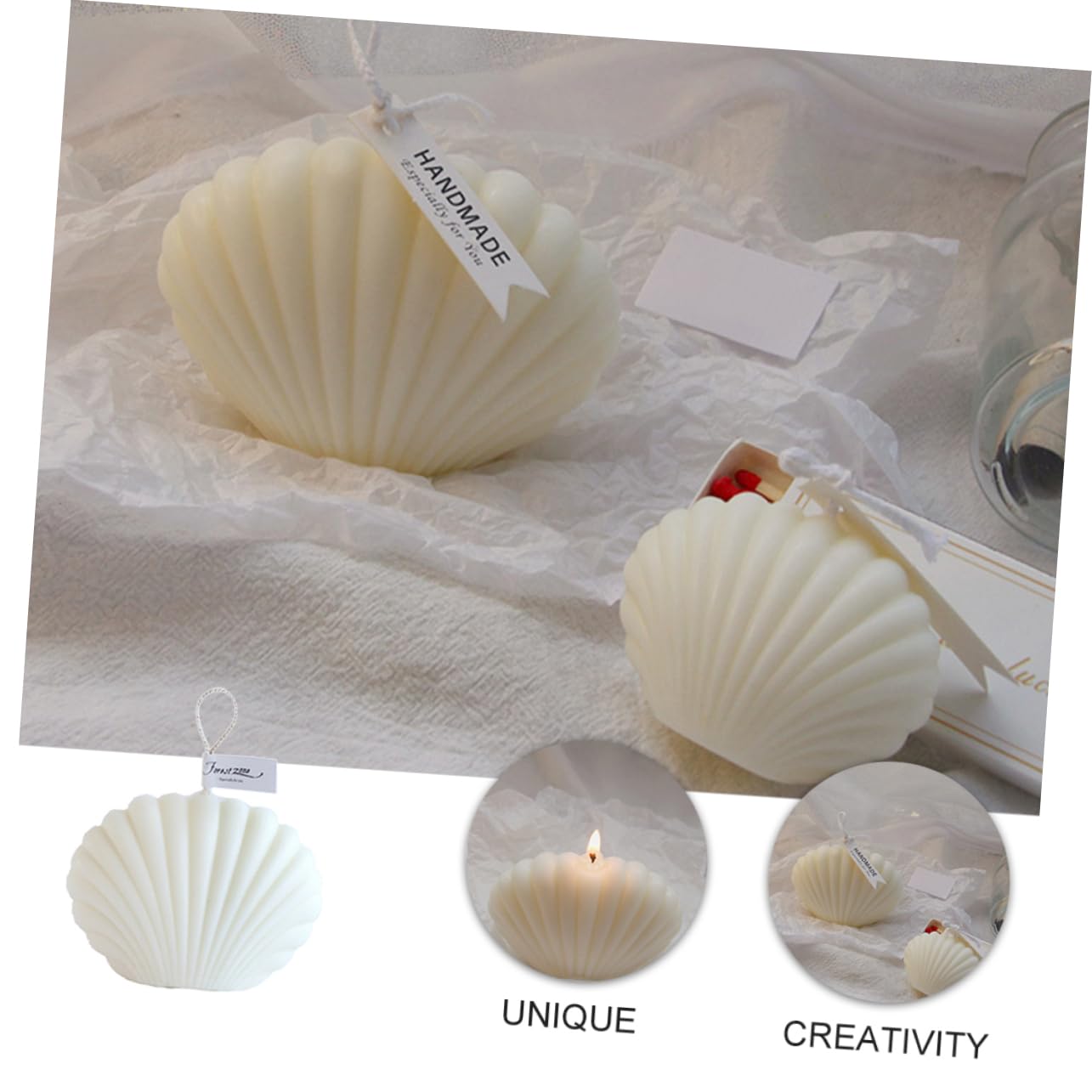 3 Stück Muschel Aromatherapie Ornamente Duftkerze Mit Muscheln Kerzen Muschel Conch Aromatherapie Kerze Einzeldocht Aromatherapie Kerze Wachs Aromatherapie Muschelkerzen