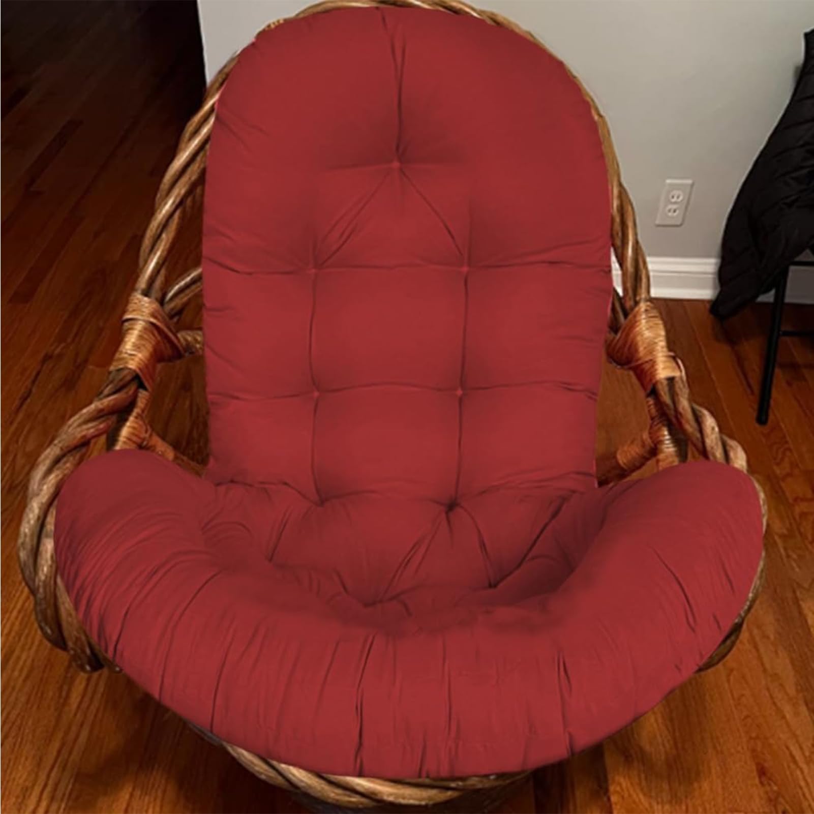 Cuscino della Sedia Dell'uovo, Cuscino della Sedia del Patio Dell'uovo Addensato, Cuscini di Ricambio Dell'Oscillazione Dell'interno, Cuscini Morbidi Spessi Comodi della Sedia,Rosso