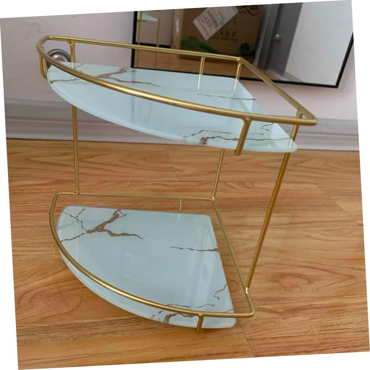 Zerodeko Bathroom Corner Storage Shelf Double Multipurpose Organizer for Cosmetics Skincare Construction for Bathroom Kitchen Use