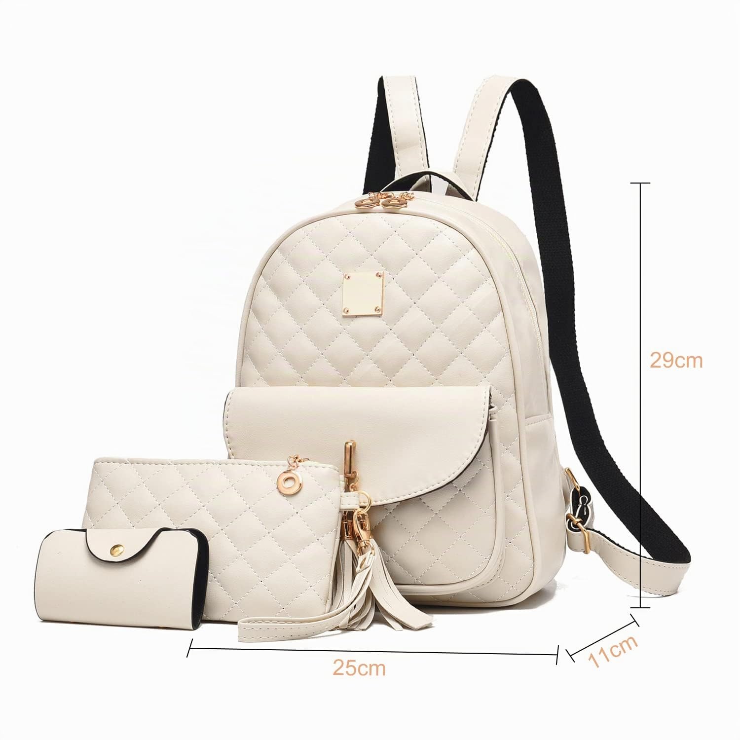 EVEOUT Femmes Faux Cuir Décontractée Sac à Dos Étanche Sac de Voyage Scolaire Sacs de Jour 3 en 1 Sac à Main pour Fille