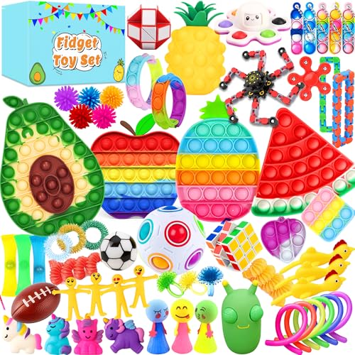 Chennyfun Stressabbau-Spielzeug Set, 62 Pcs Sensory Zappeln Anti Stress...