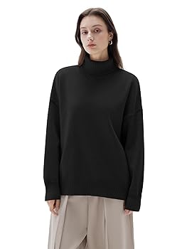 SUUKSESS Women Oversized Cashmere Chunky Turtleneck Pullover SUUKSESS Women Oversized Cashmere Chunky Turtleneck Pullover